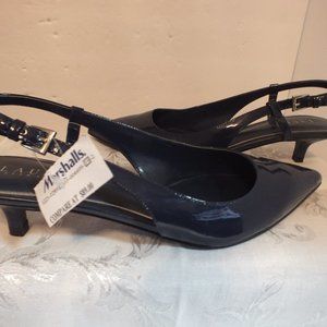 Navy  leather slingback pumps size 8.5